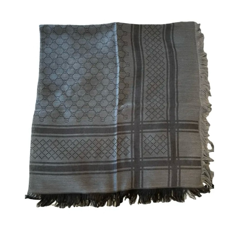 Gucci Charcoal Grey Square Scarf